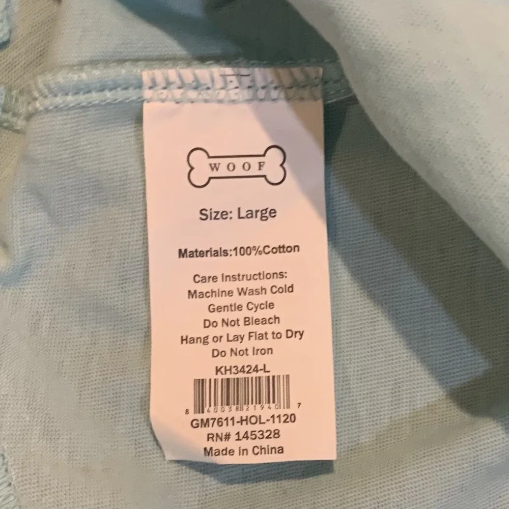 Woof Pet Apparel Dude Pineapple Shirt Large Aqua New with Tags Dog Comfortable
